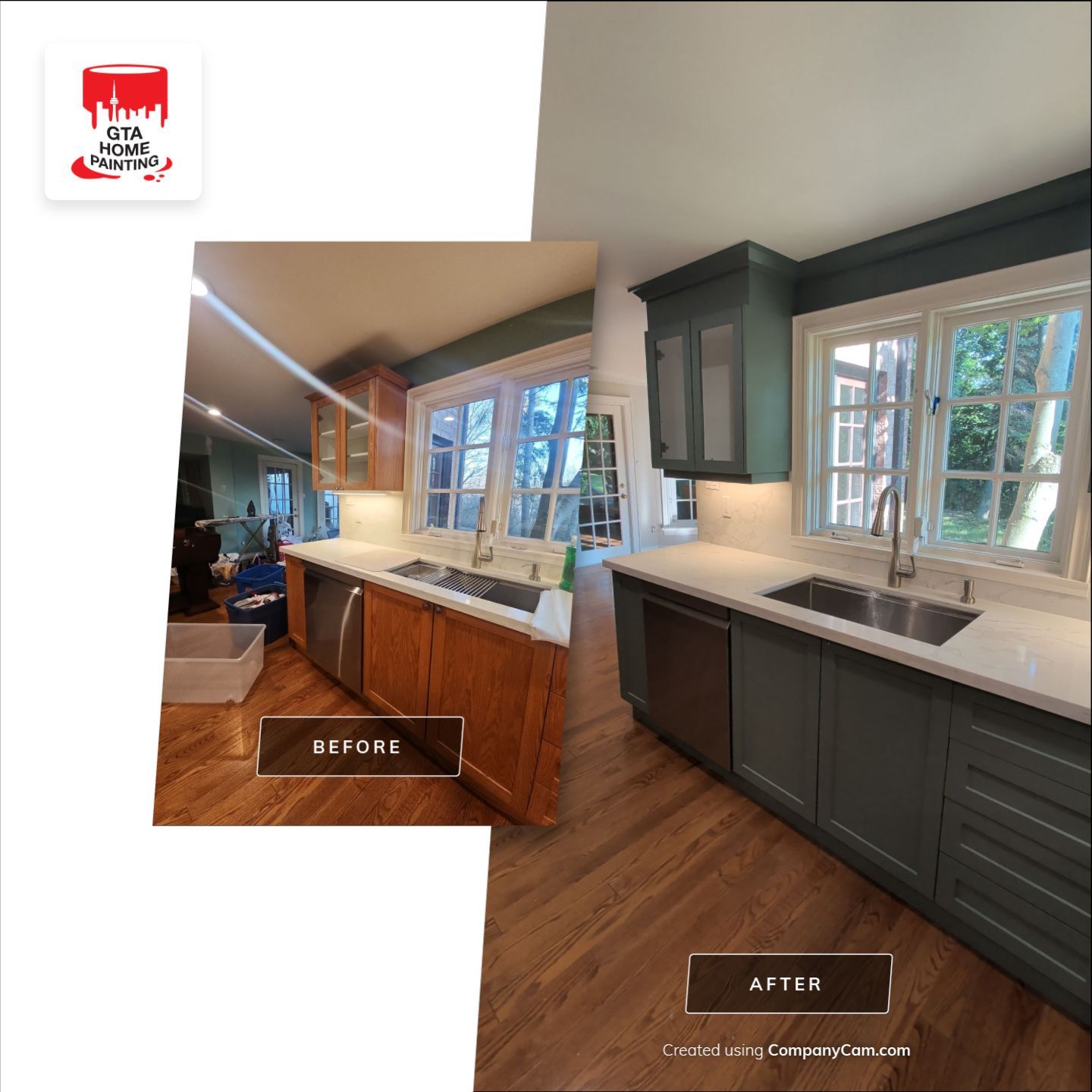 Full Interior Home Painting and Kitchen Cabinet Refinishing in Vaughan by GTA HOME PAINTING