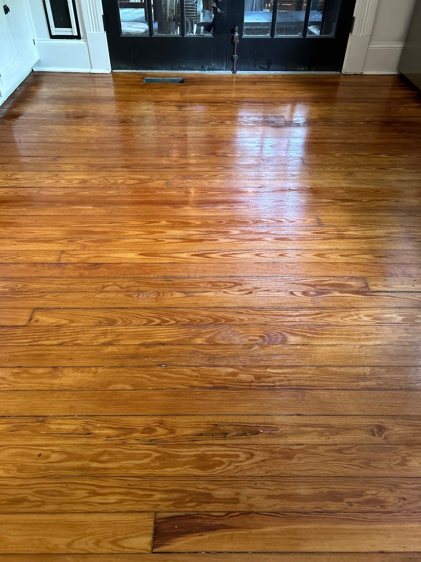 We restored this painted heart pine! by Footprints Floors of East Atlanta