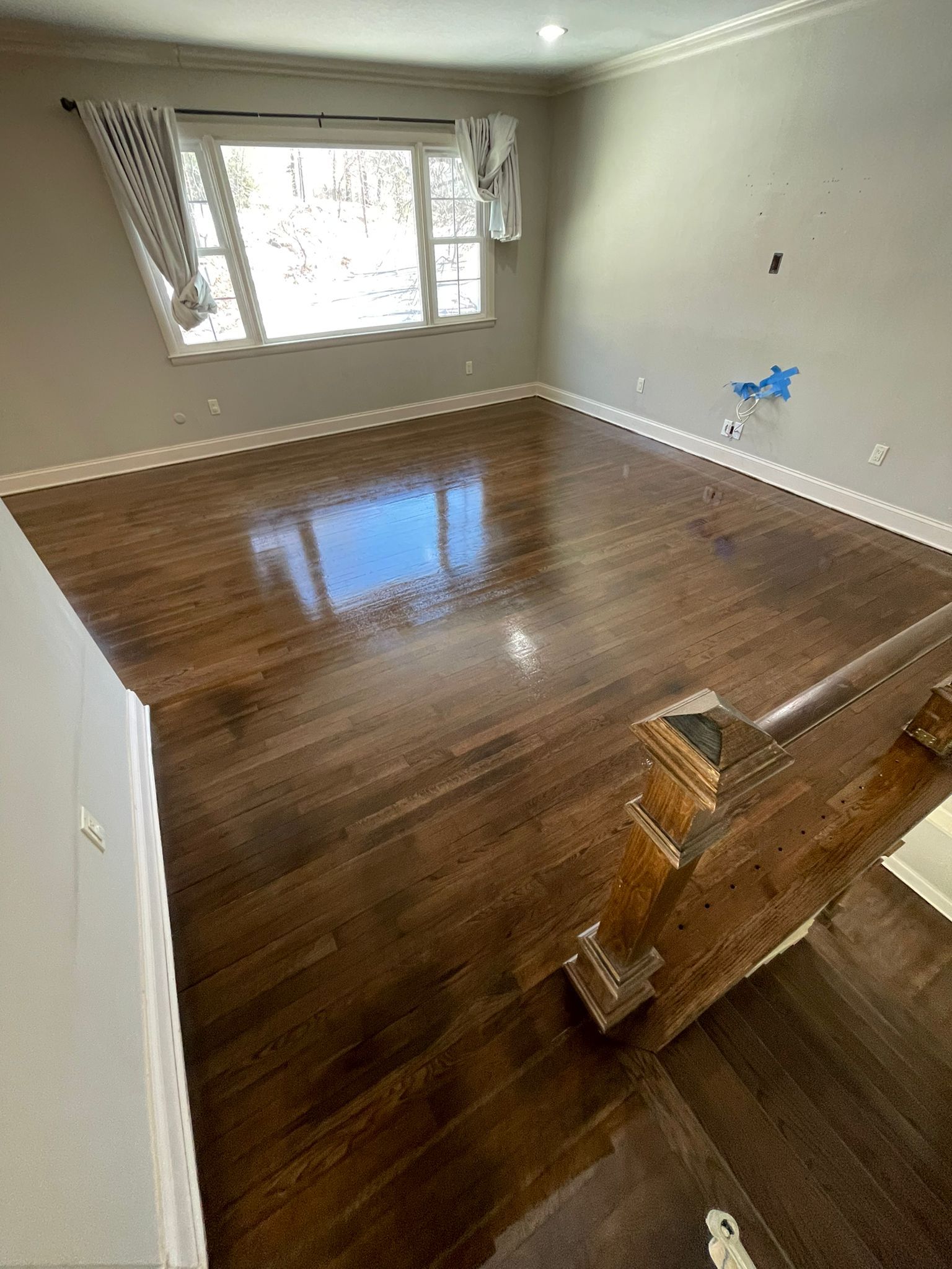 Refinish Red Oak and Installed LVP using Permshield Lite LVP - Bona Semi and Duraseal Jacobean Stain by Footprints Floors Morristown