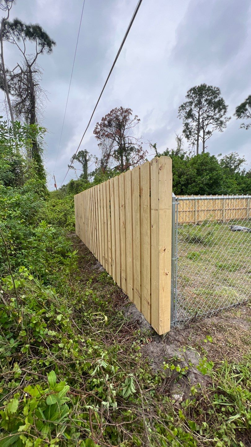 Wood Fence Installation using Wood and Chainlink Fence by Asap fence and gates, LLC