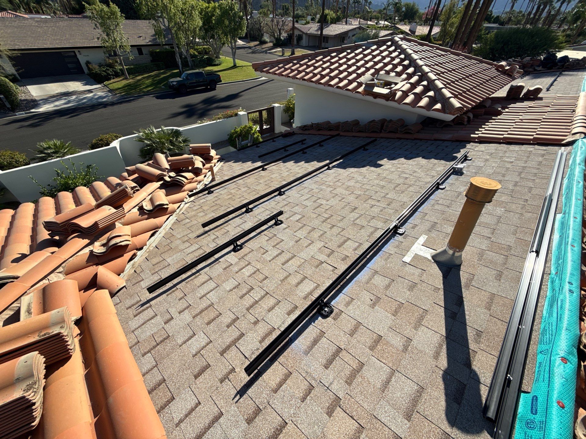 Clay Tile Strip in Indian Wells by Goat Solar Inc.