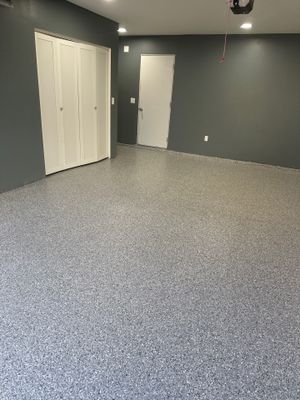 Simiron Polyurea Garage Floor Coating with Stargazer Chips