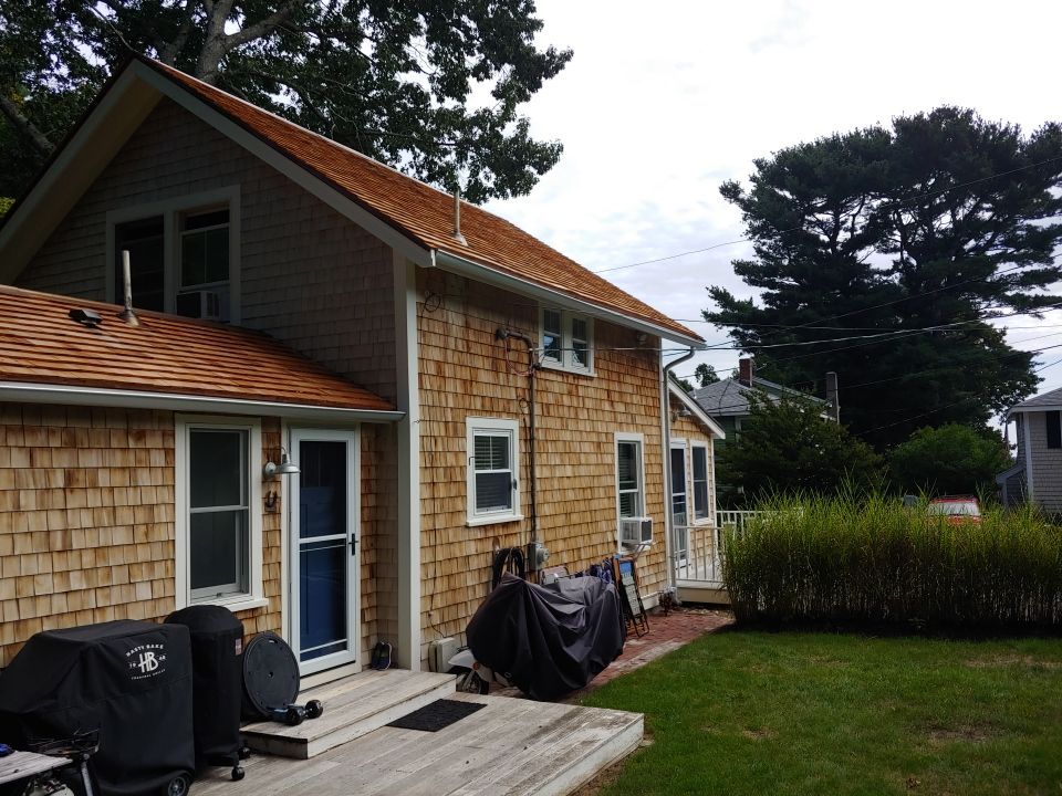 Gutter Installation using 6" Half Round Galvalume Gutter in Duxbury, MA by Gutter Pro Enterprises