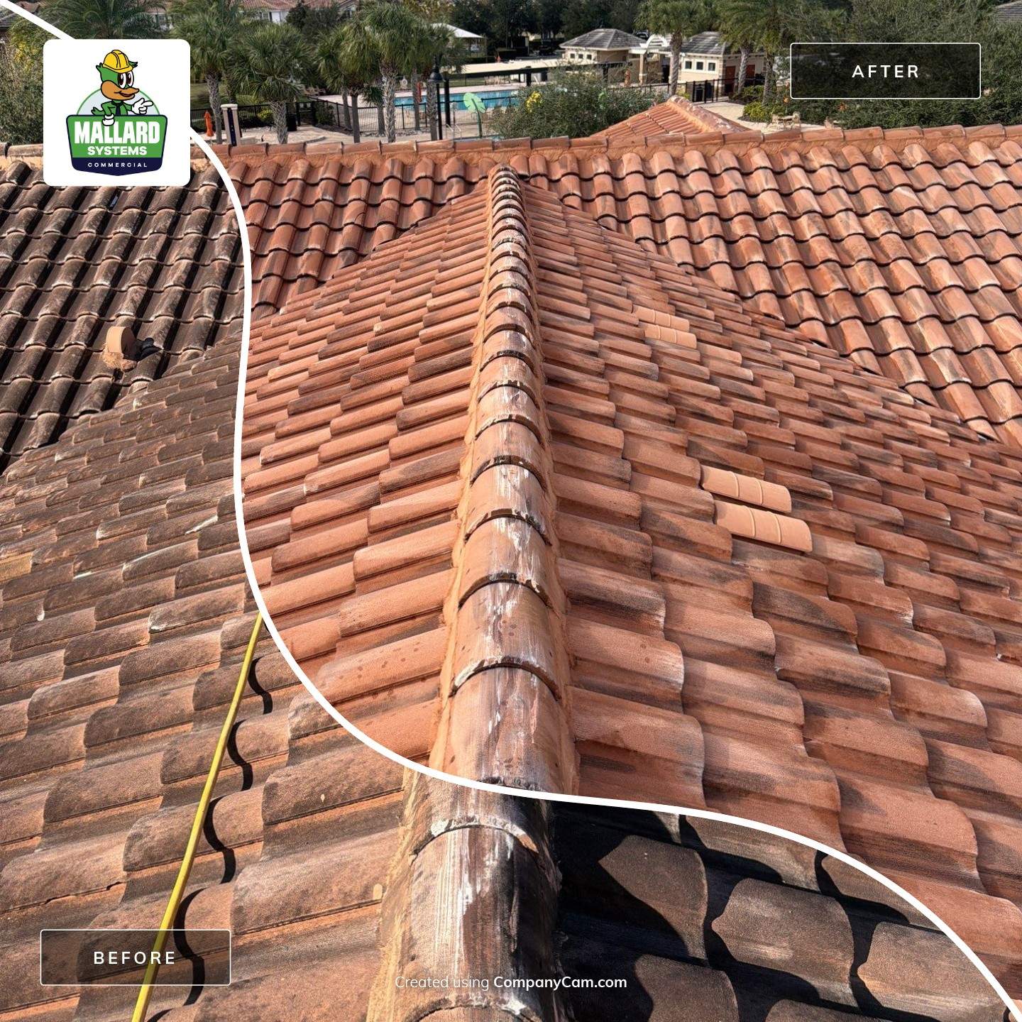 Barrel Tile Roof Cleaning by Mallard Systems