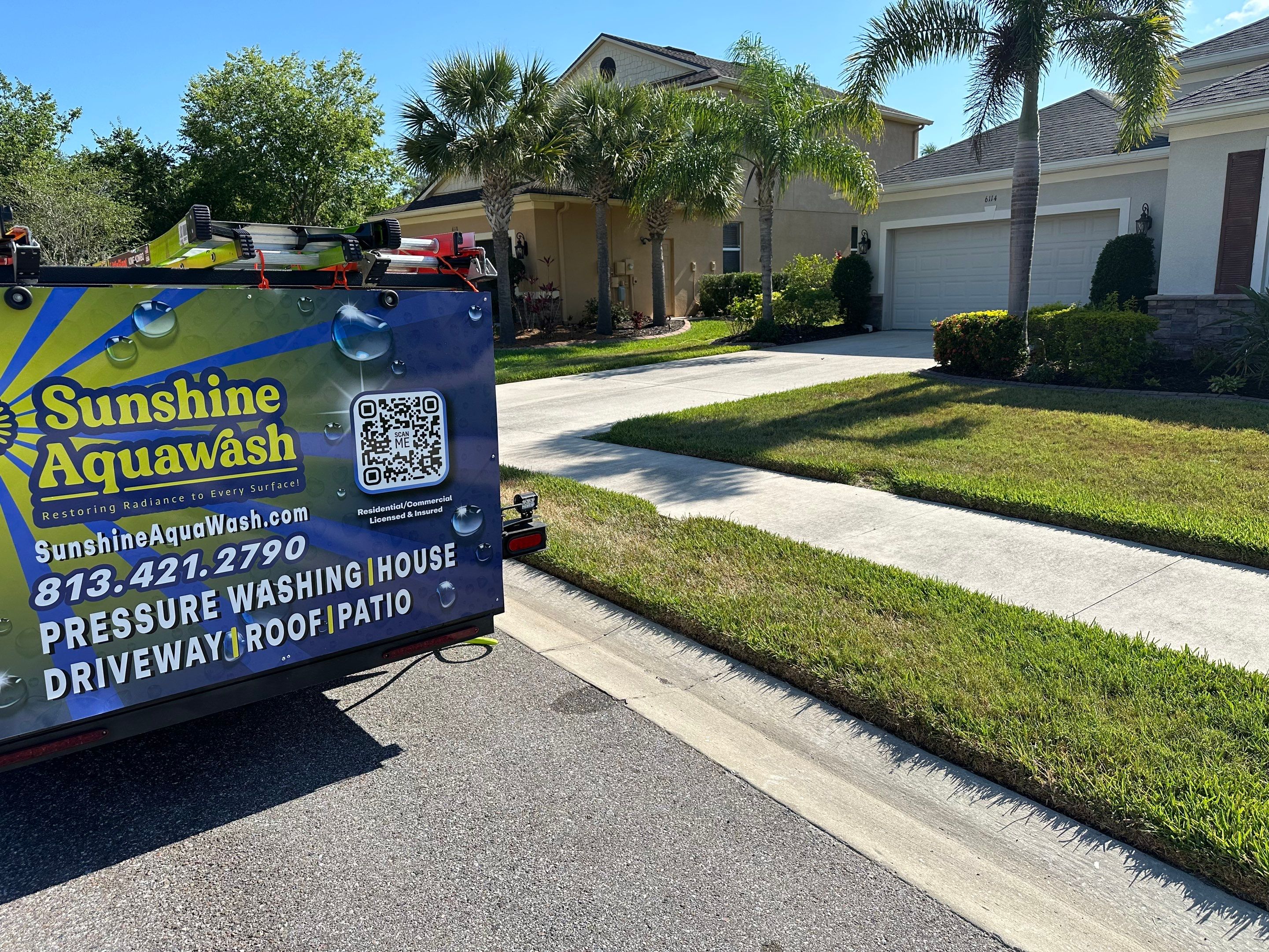 🚗 Concrete Driveway & Sidewalk Cleaning – Old Mill Preserve, Palmetto, FL by Sunshine AquaWash