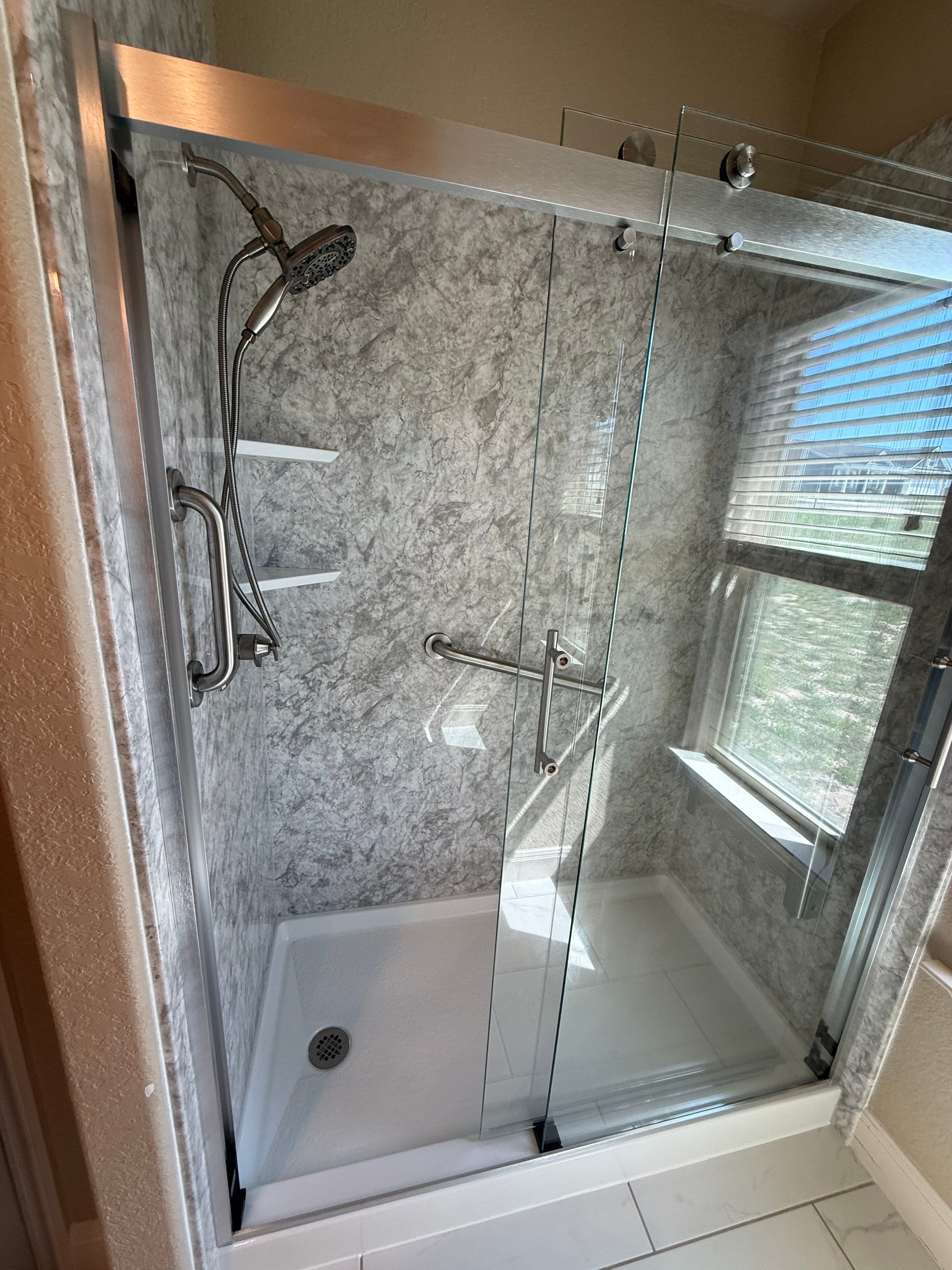 La Vernia Tub-to-Shower Conversion | Accessible Walk-In Shower Upgrade by Legacy Bath and Kitchen