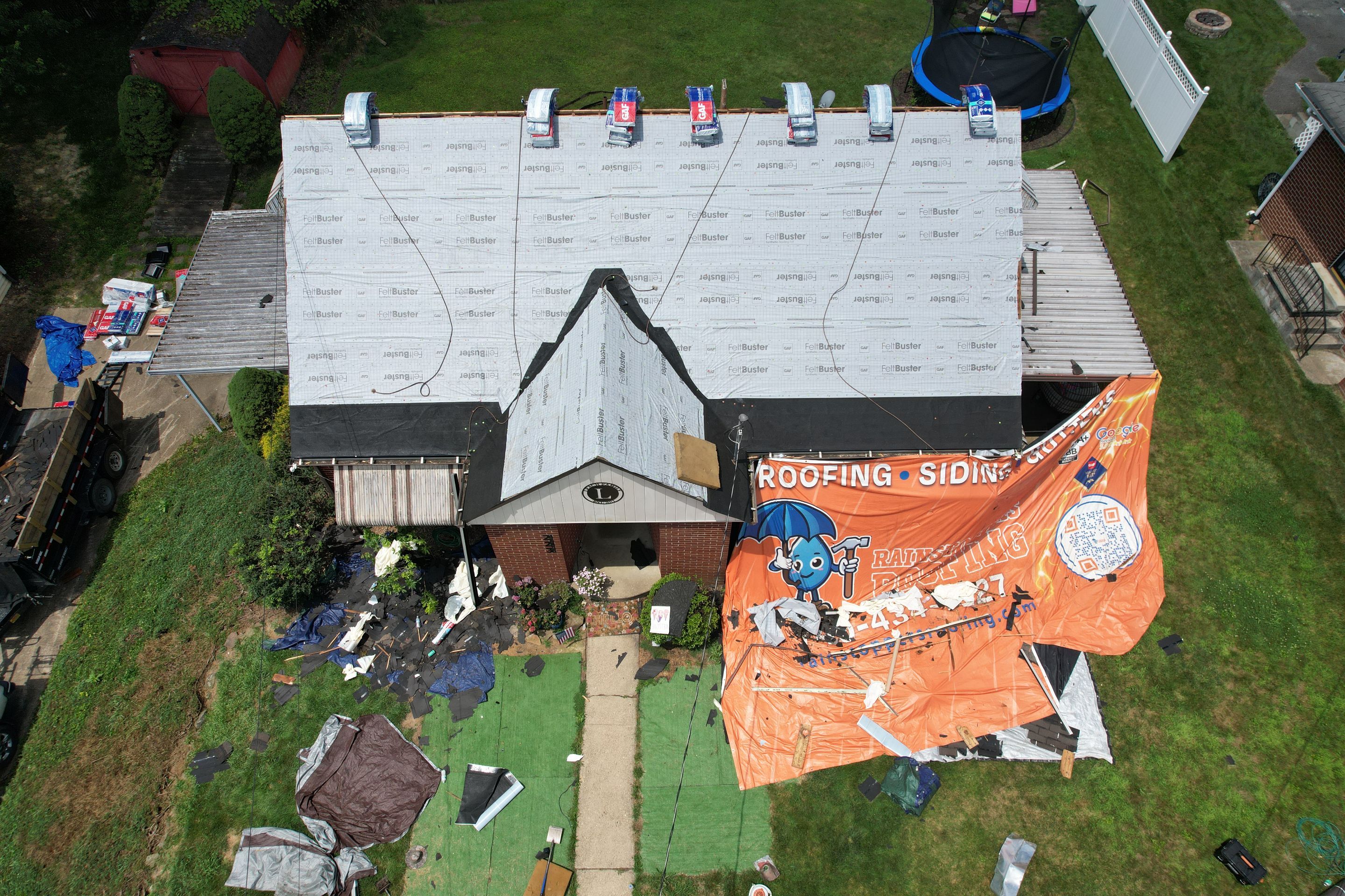 Residential Roofing Installation using GAF Timberline HDZ Pewter Gray by Rainstoppers Roofing