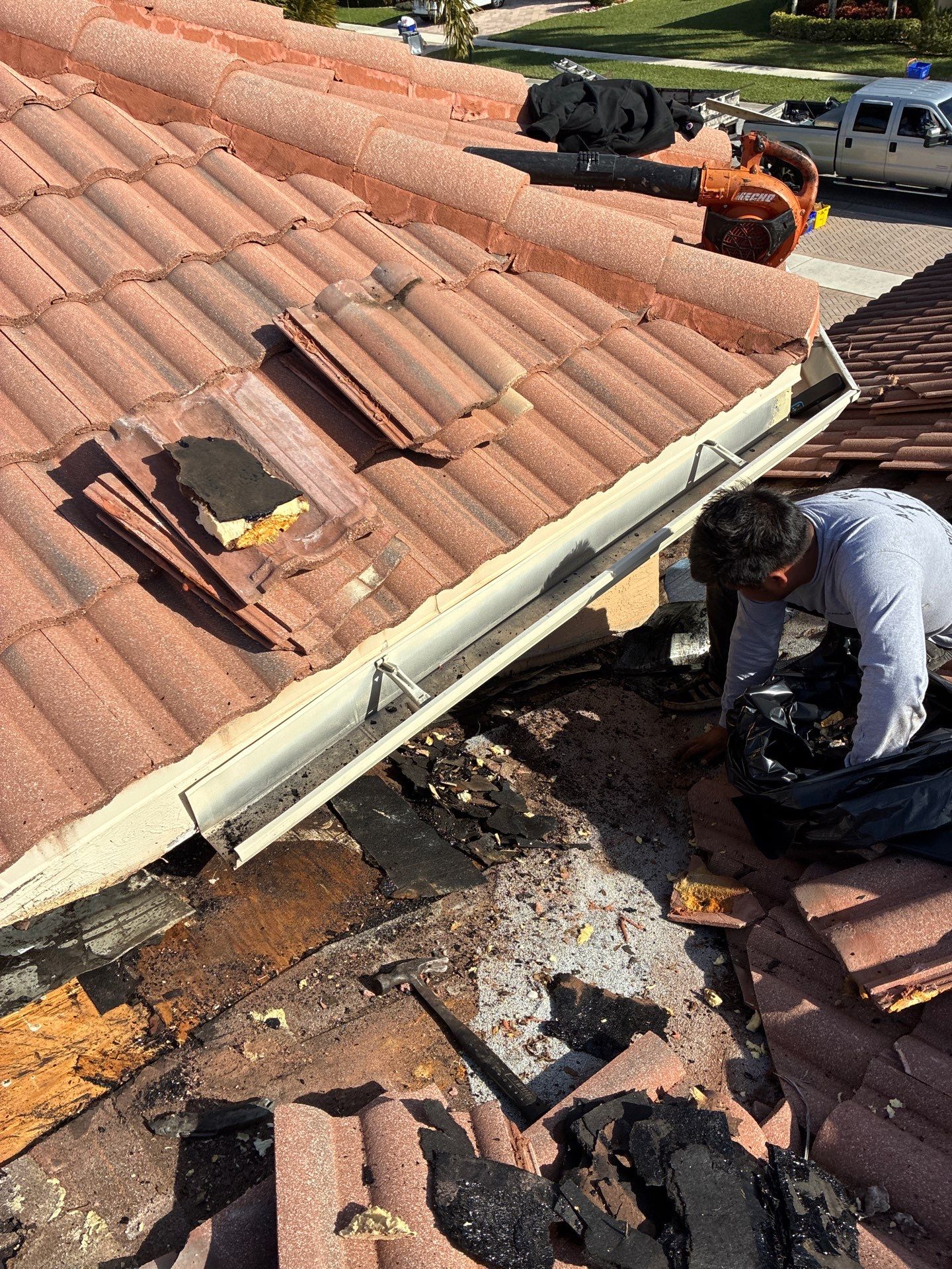 Tile Roof Leak Repair and Decking Replacement in Boynton Beach by Aastro Roofing