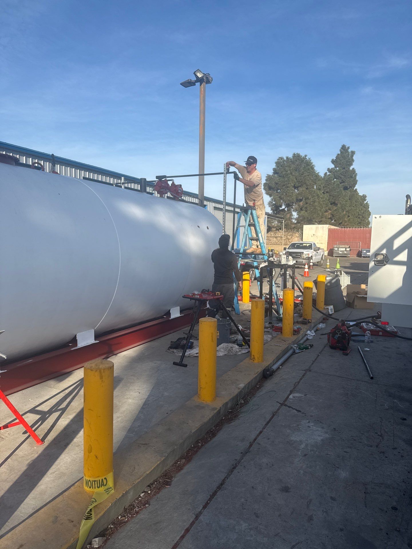 Outdoor Water Tank Installation & Piping Setup by Us Plumbing 