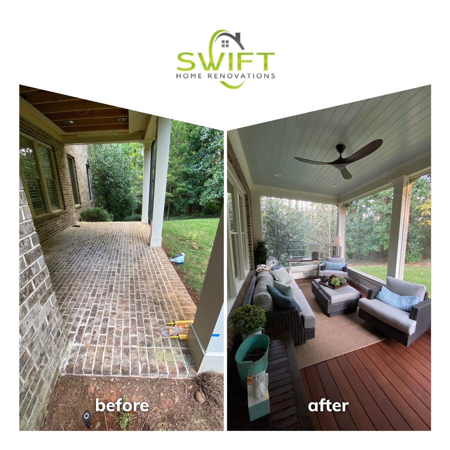 Custom Screened Porch and Deck Installation in Atlanta by Swift Home Renovations