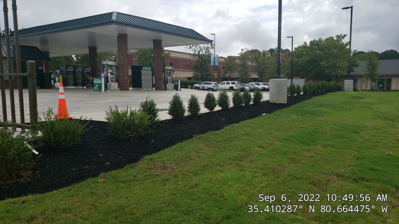 Commercial Landscaping Harris Teeter Fuel Station by Carolina-Metro Landscape, Inc
