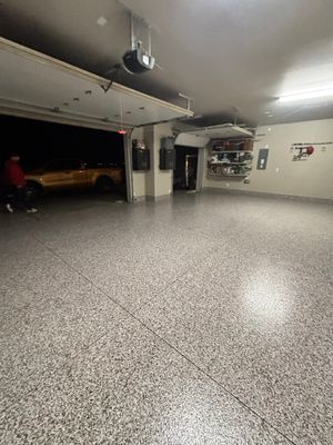Garage Transformation using Domino w/ 5% Cherry Bomb Red