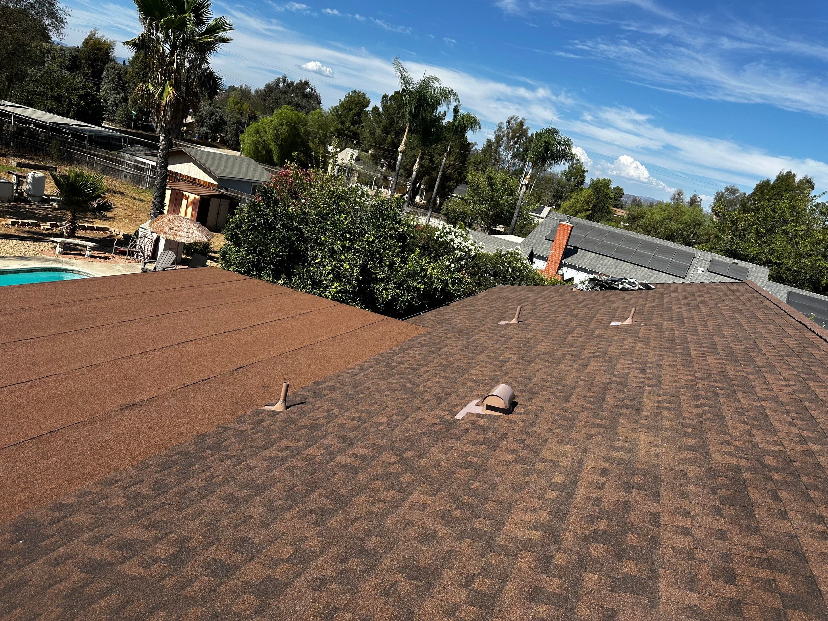 GAF Timberline Asphalt Shingle Roof Replacement in Ramona by Reliable Roofing San Diego Inc.