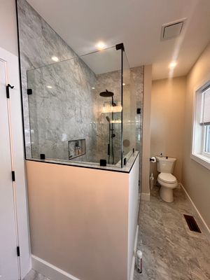 Frameless Shower Enclosure using Tempered Shower Glass