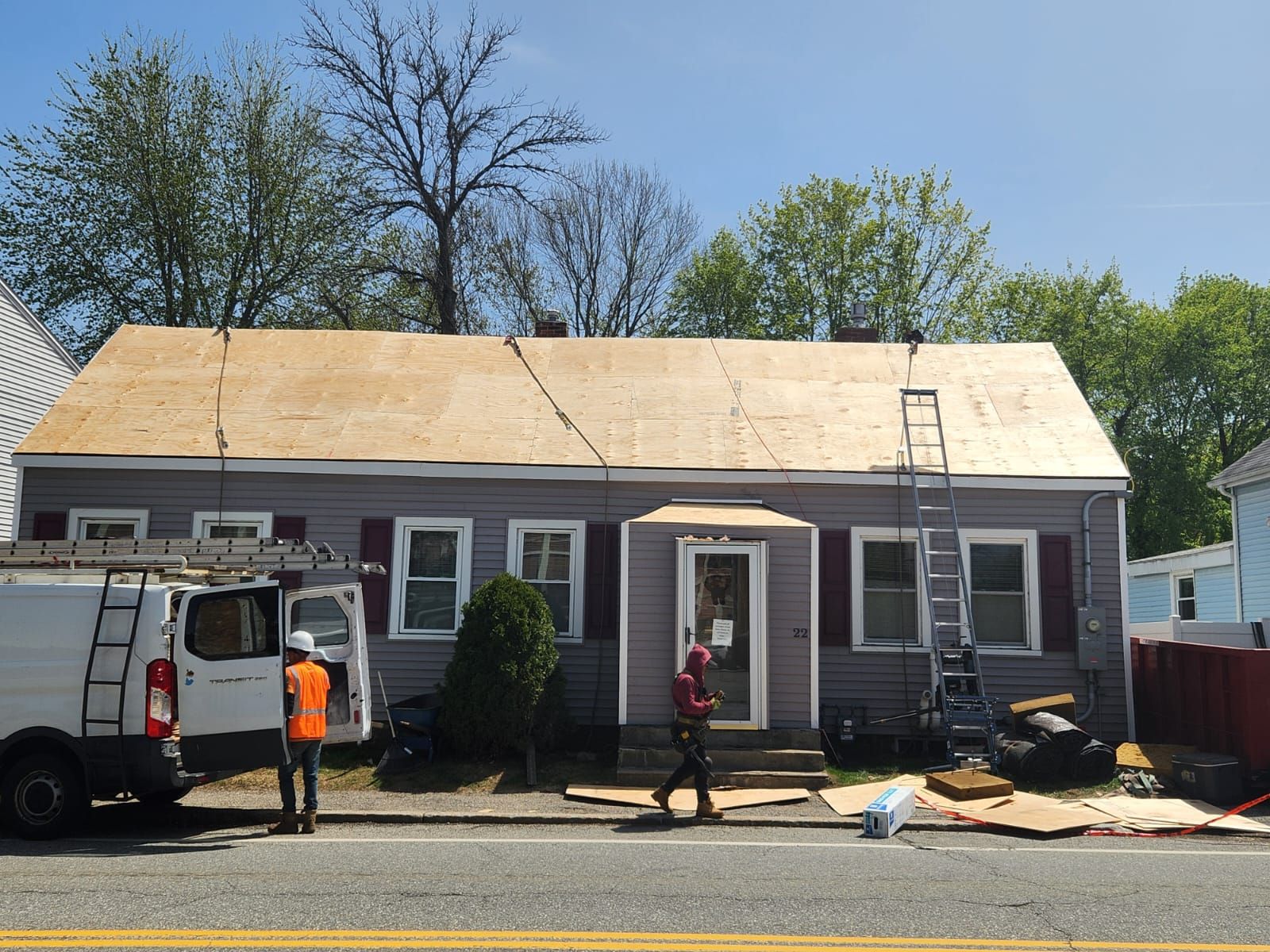 Roof Replacement with Owens Corning TruDefinition Shingles in Midnight Plum by Mighty Dog Roofing of Greater Middlesex County