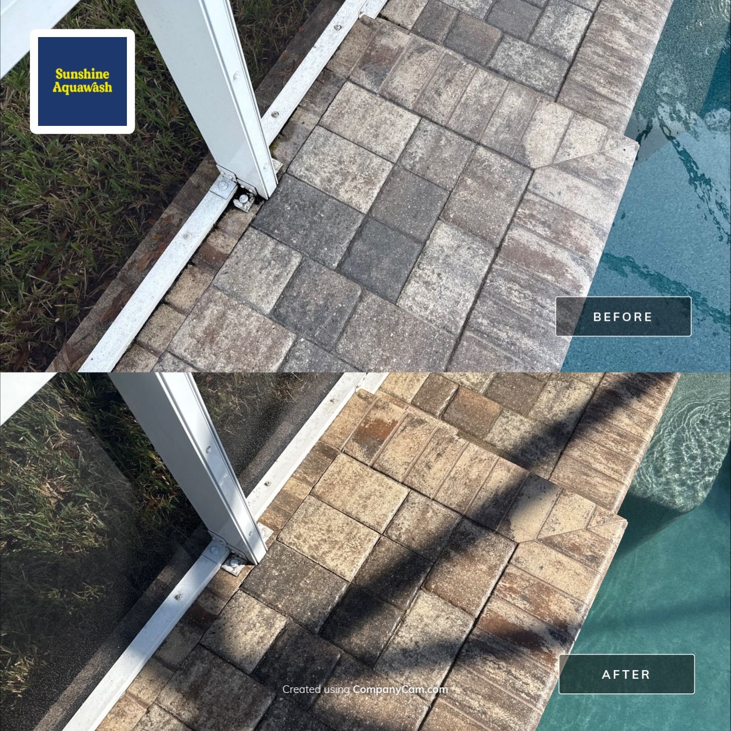 Paver Pool Deck Cleaning & Pool Cage Cleaning in River Point of Manatee – Bradenton, FL by Sunshine AquaWash