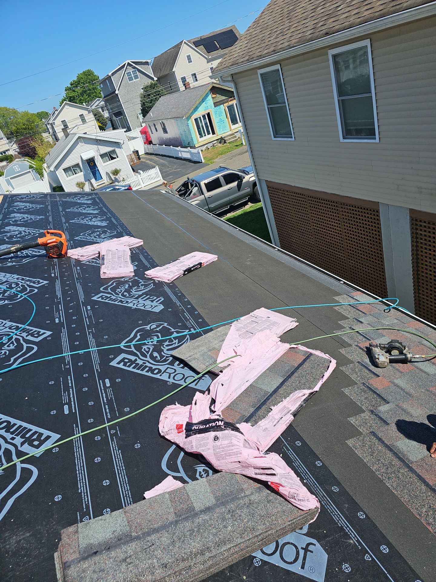 Residential Roofing Installation using Owens Corning Duration Colonial Slate by A Plus Exterior