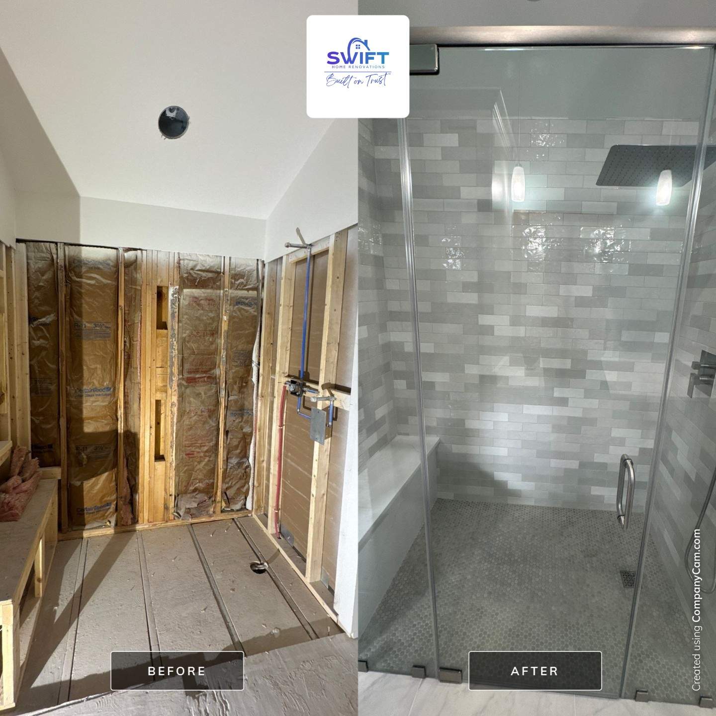 Modern Bathroom Remodeling in Decatur With Custom Tile Shower by Swift Home Renovations