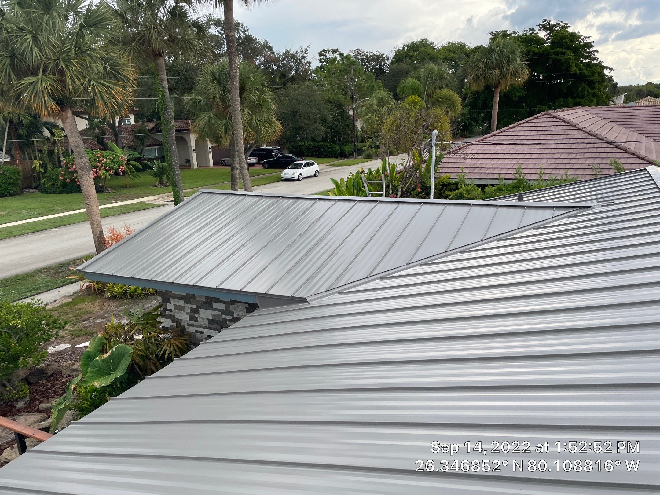Residential Roofing Installation using 1" Nail strip metal roof by BLUES BROTHERS ROOFING