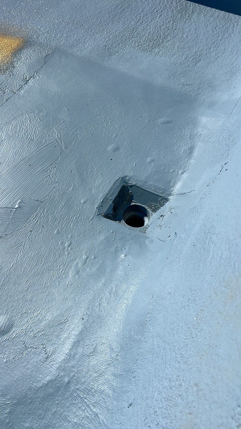 Foam Refurbish using Conklin Benchmark/PUMA XL coatings and spray foam; Also metal roofing around parapet wall by Straight Edge Roofing Inc