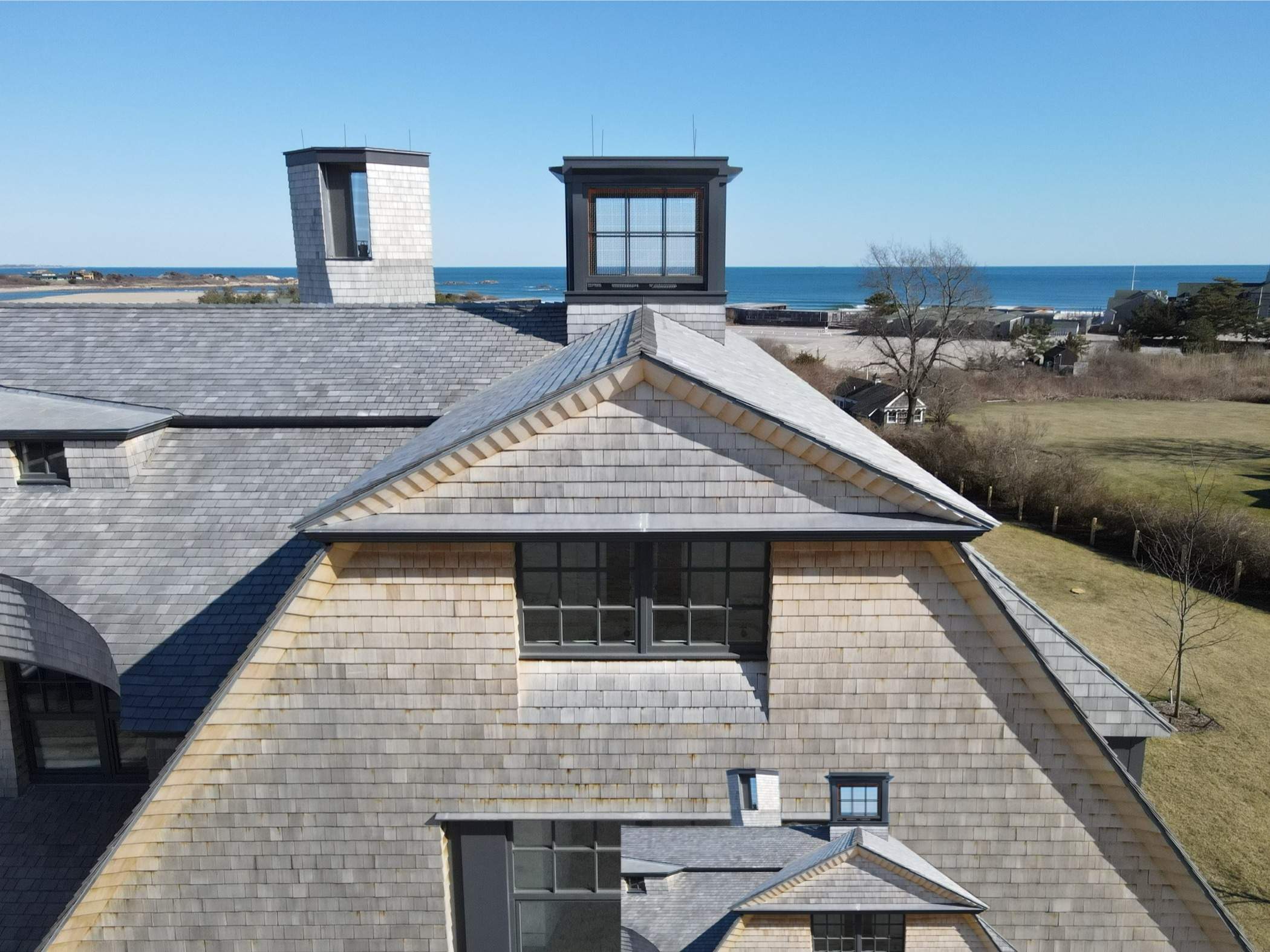 Narragansett,RI New Construction · Cedar Roof · Cedar Siding by Rinaldi Roofing 