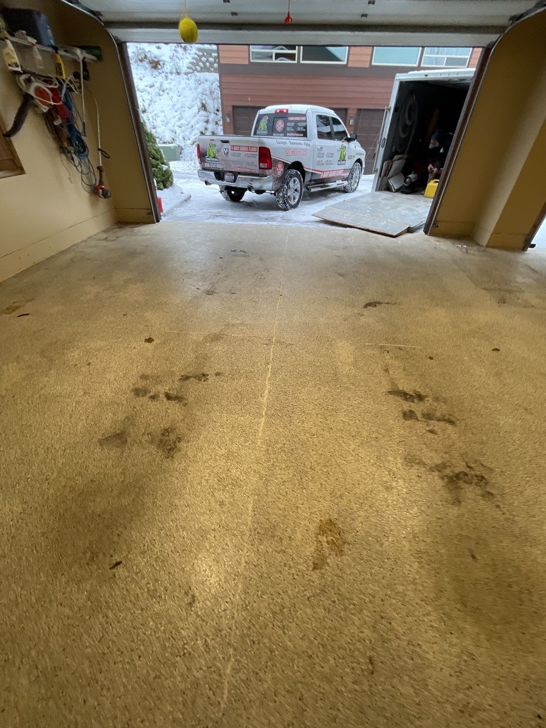 Garage Transformation using Sandstone by Croc Coatings, LLC