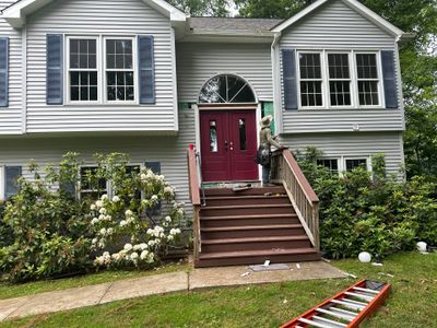 Residential Roofing Installation using Owens Corning TruDefinition Duration AR - Estate Gray & New Harvey Windows