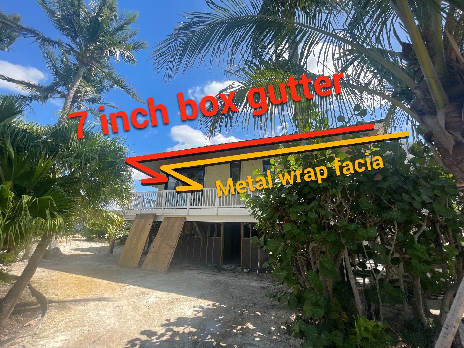 7-Inch Smooth Box Seamless Gutters using Seamless Gutters and Metal Fascia in Sanibel FL by Gutter Professors