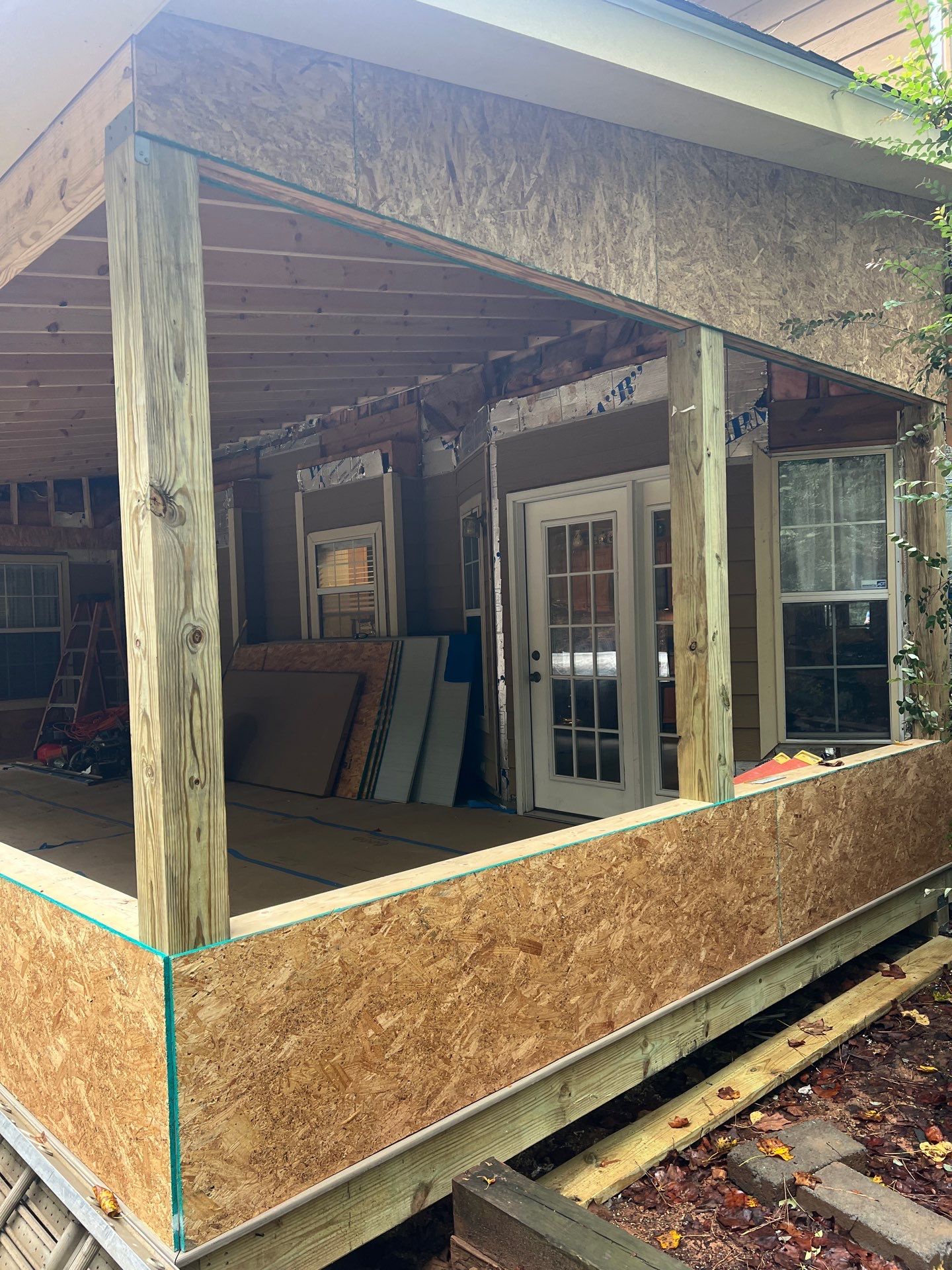 Trex Deck Build, Shed Roof Porch Install, and Door Replacement in Alpharetta, GA by Nelson Exteriors