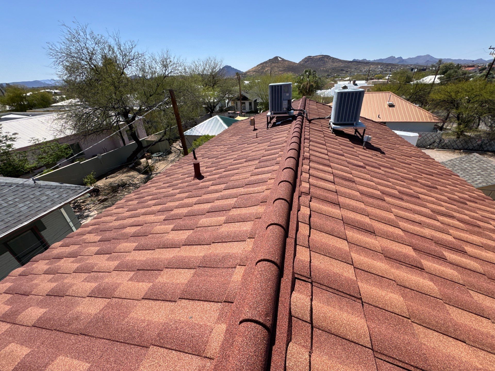 Rustic Red Stone Coated Steel by Reimagine Roofing