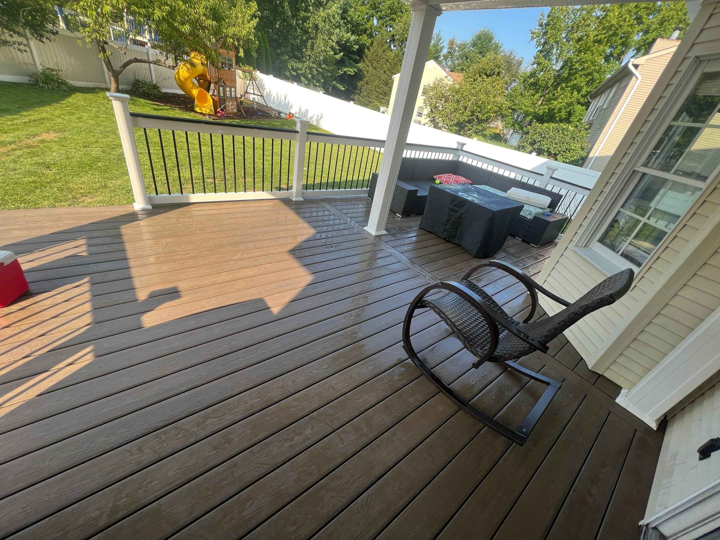 New deck and open porch Newton PA by deck guardian