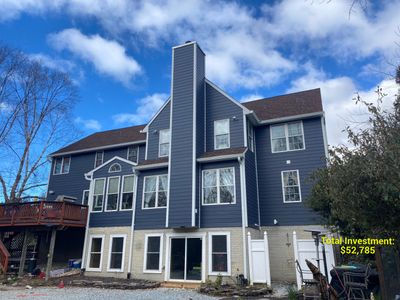 James Hardie Plank Siding + Seamless Gutters
