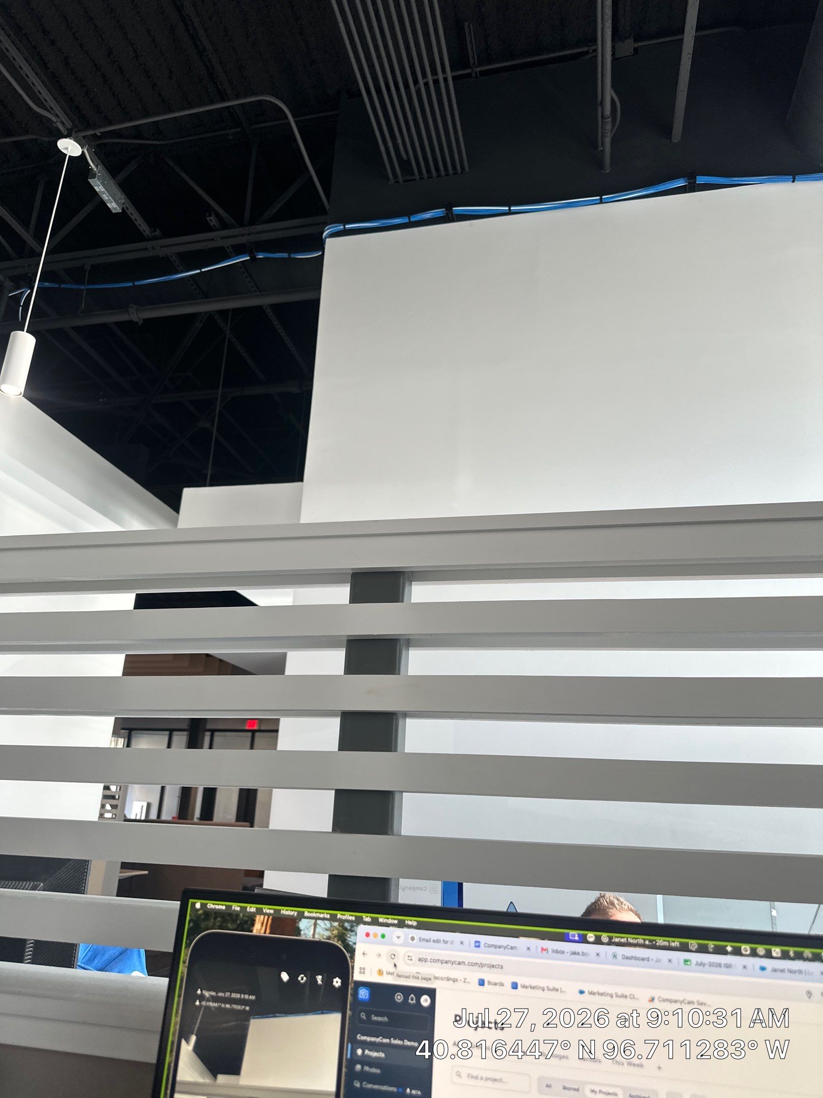Commercial Office Interior Configuration and Media Installation in Lincoln by CompanyCam Sales Demo