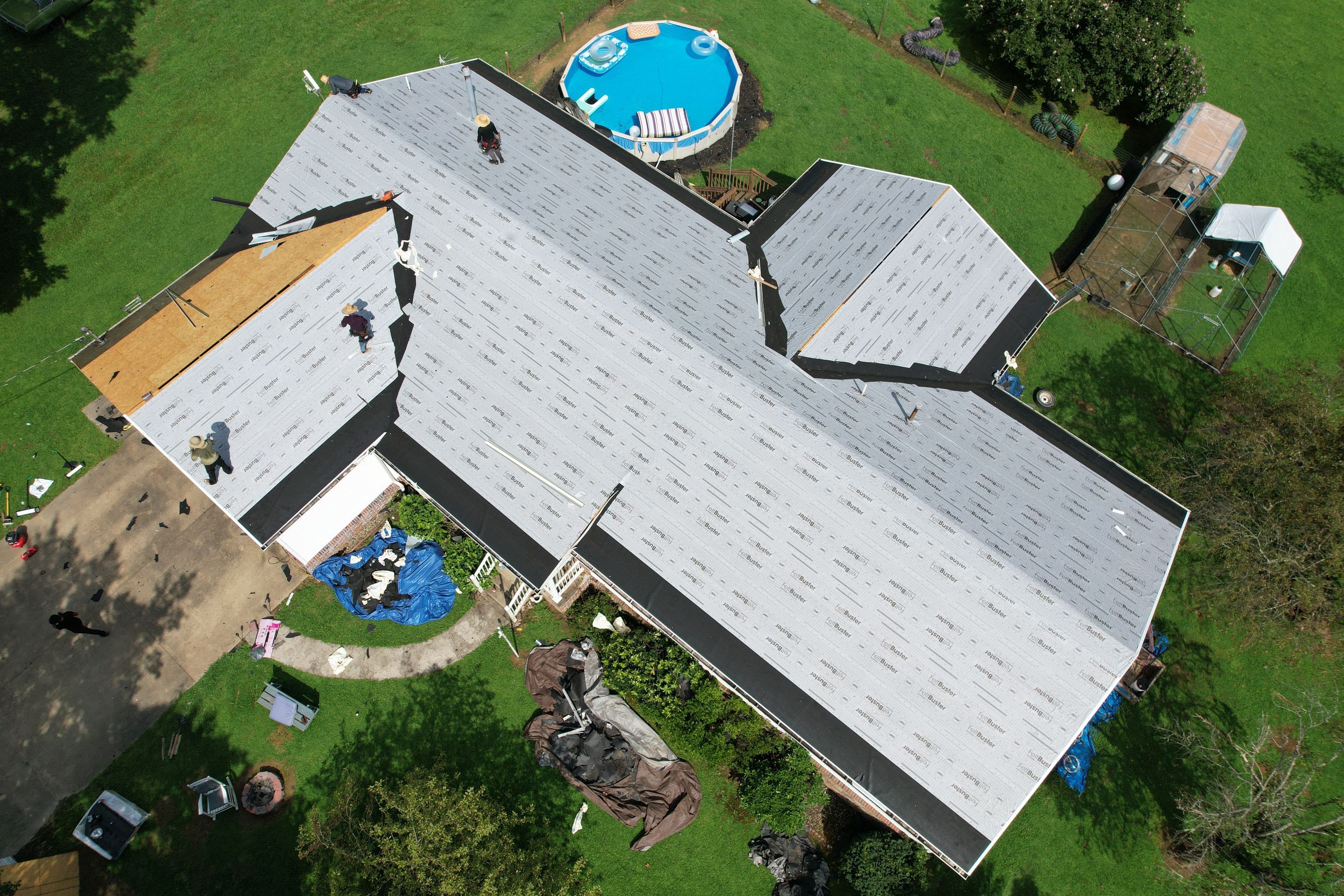 Residential Roofing Installation using GAF Timberline HDZ Charcoal by Rainstoppers Roofing