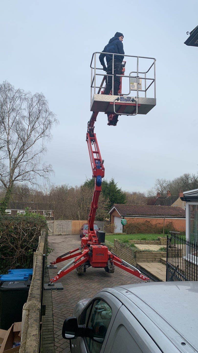 Roof Clean using Spider Lift by Ges Exterior Cleaning ltd