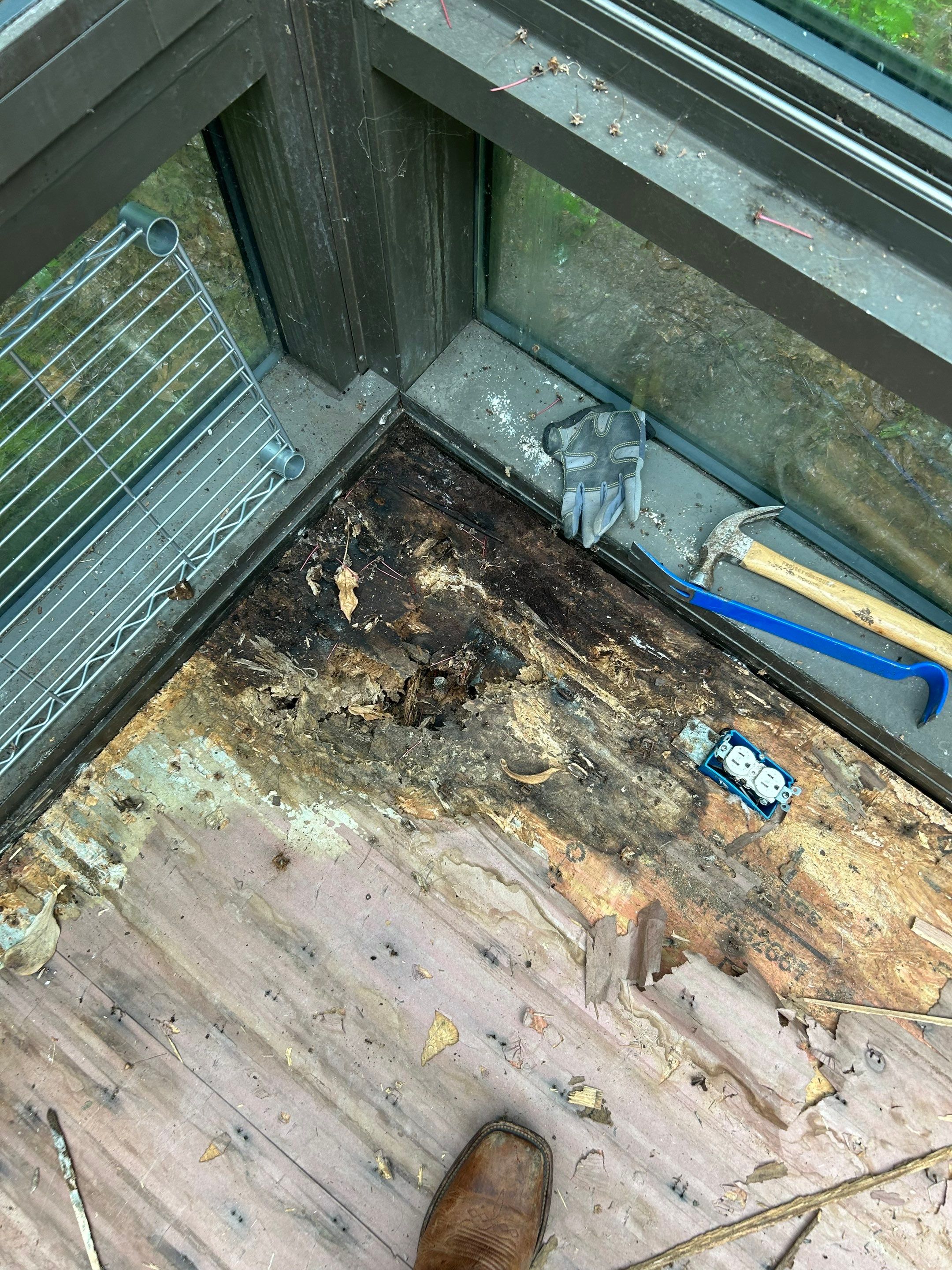 Water-damaged hardwood by Footprints Floors of Nashville
