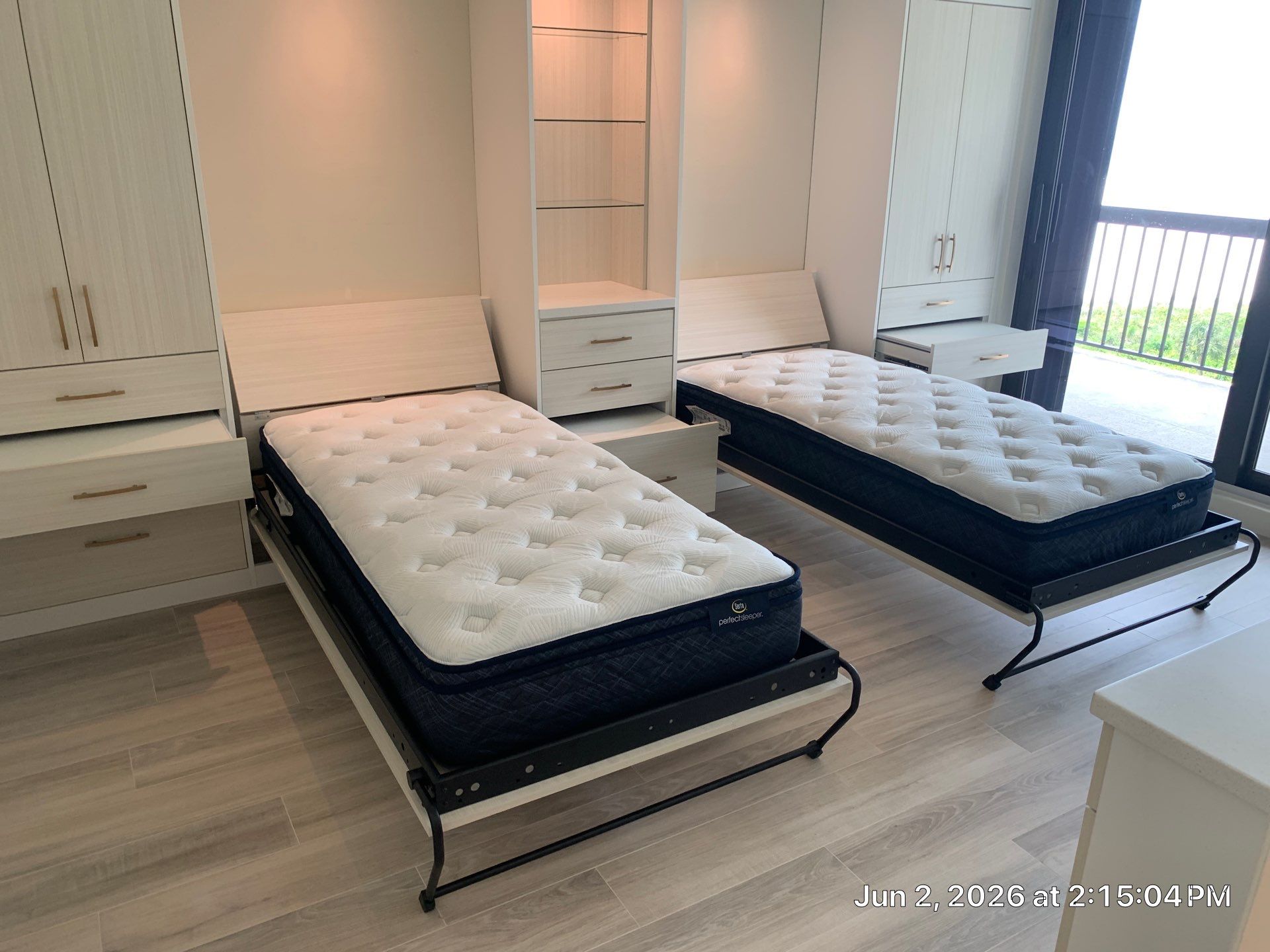 Beautiful Twin Murphy Beds with Plenty of Storage by More Space Place