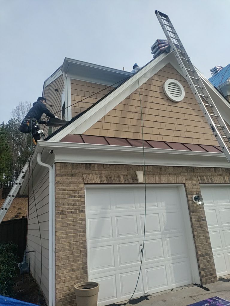 Residential Roofing Installation using Timberline HDZ Hickory  by Inspector Roofing and Restoration