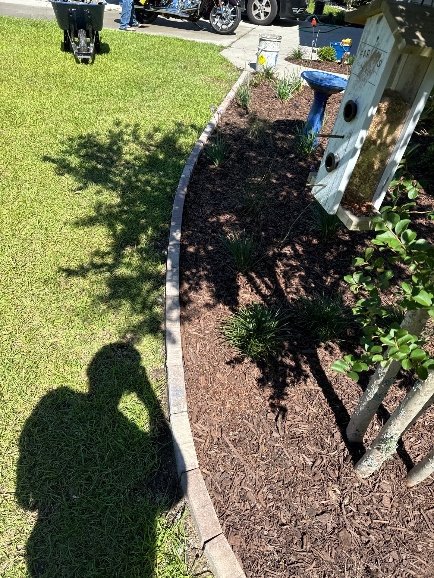 Custom Paver Landscape Edging and Garden Bed Mulching in Bluffton by Lowcountry Scapes, LLC