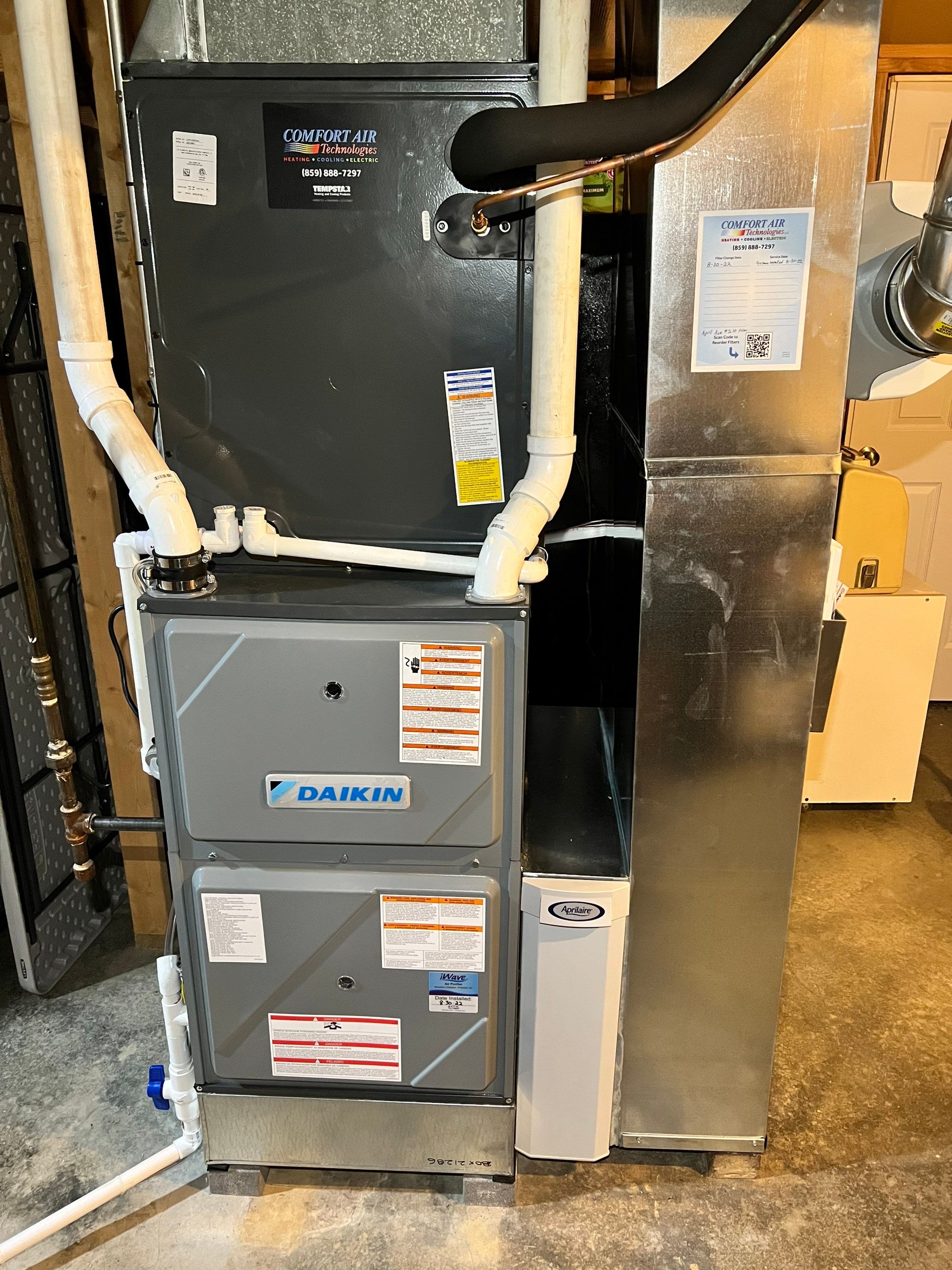 Daikin High Efficiency Furnace Installation by Comfort Air Technologies