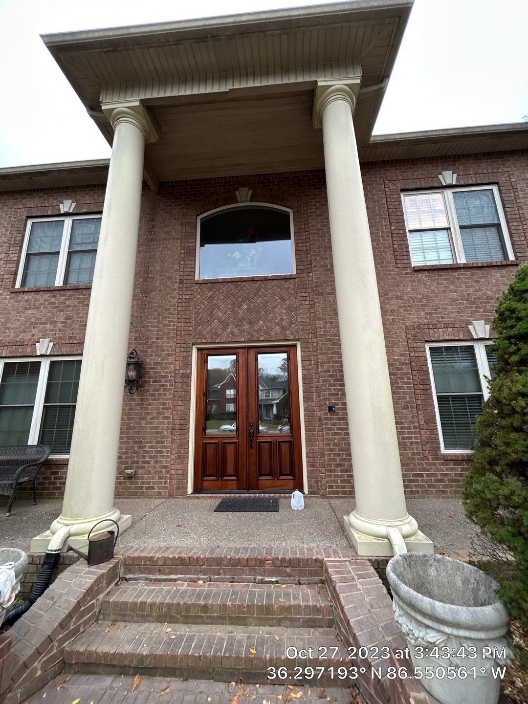 Front door refinishing  using Stain an Seal experts stain  by Nashville House Painters 