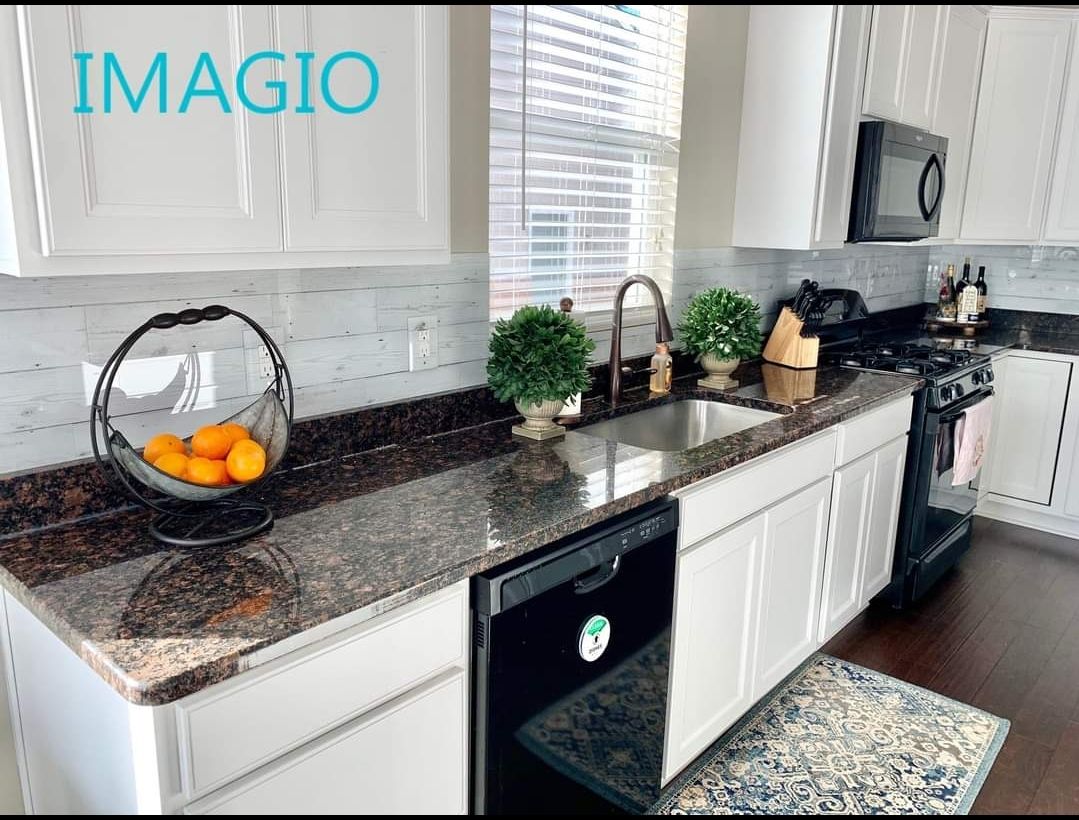 IMAGIO White Barnwood Solid Glass Kitchen Backsplash by IMAGIO