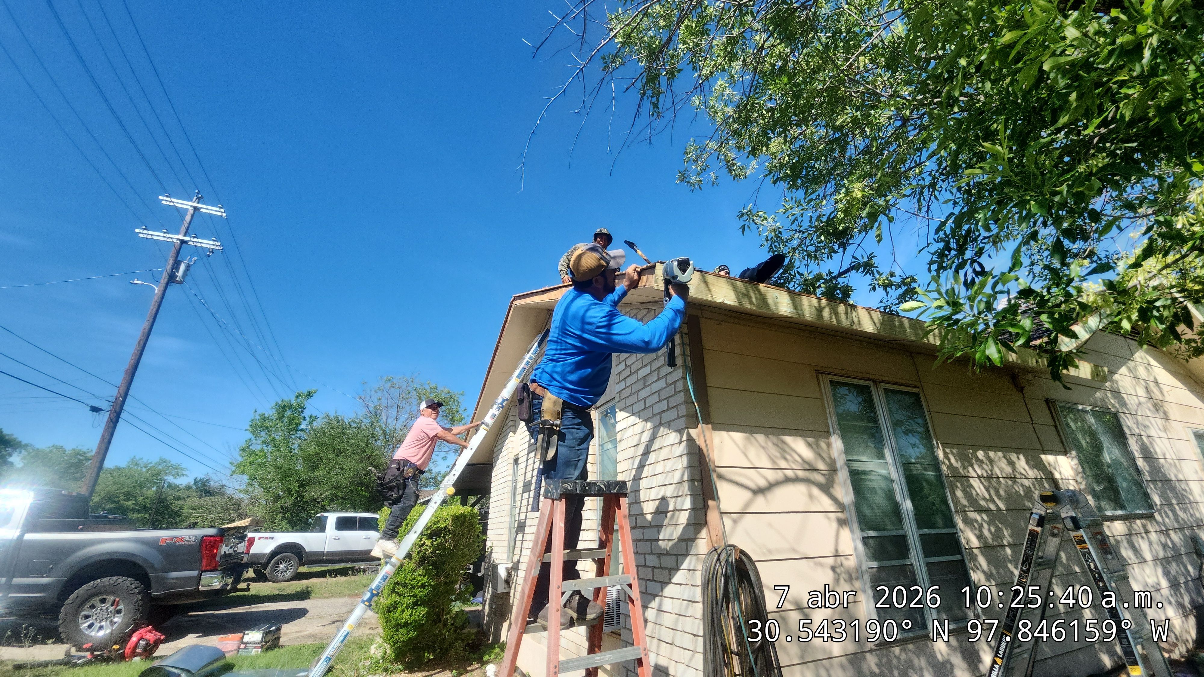 Architectural Asphalt Shingle Roof Replacement and Chimney Repair in Leander by Caliber Restoration LLC