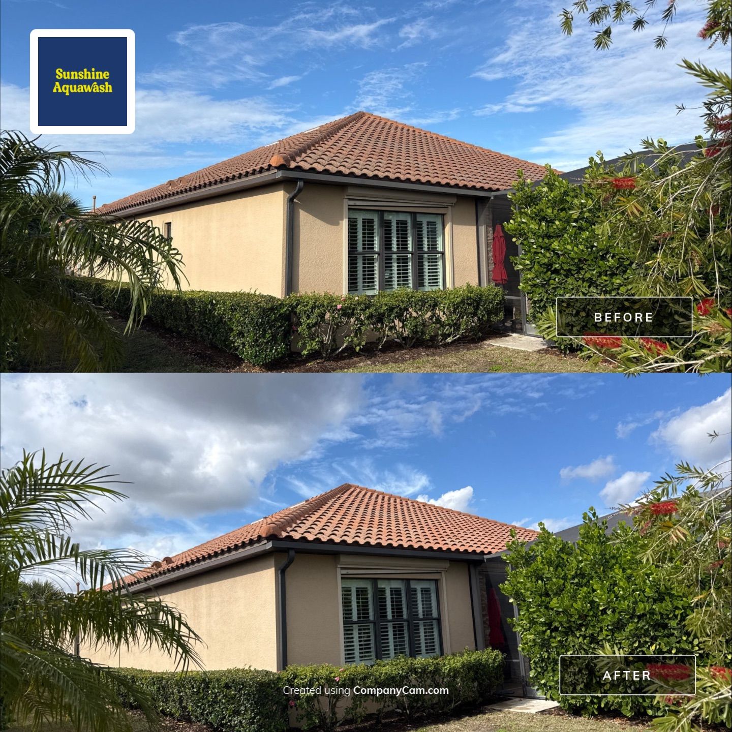 Barrel Tile Roof Cleaning in Esplanade Golf & Country Club – Lakewood Ranch, FL by Sunshine AquaWash