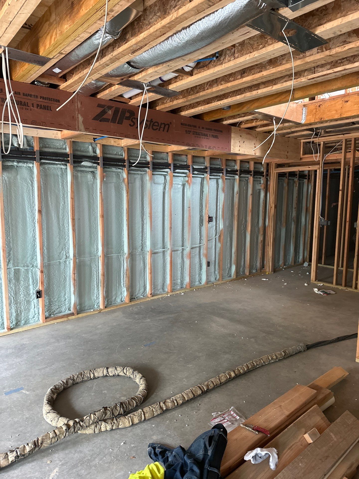 New Home Construction using open cell spray foam by NYS Foam & Energy