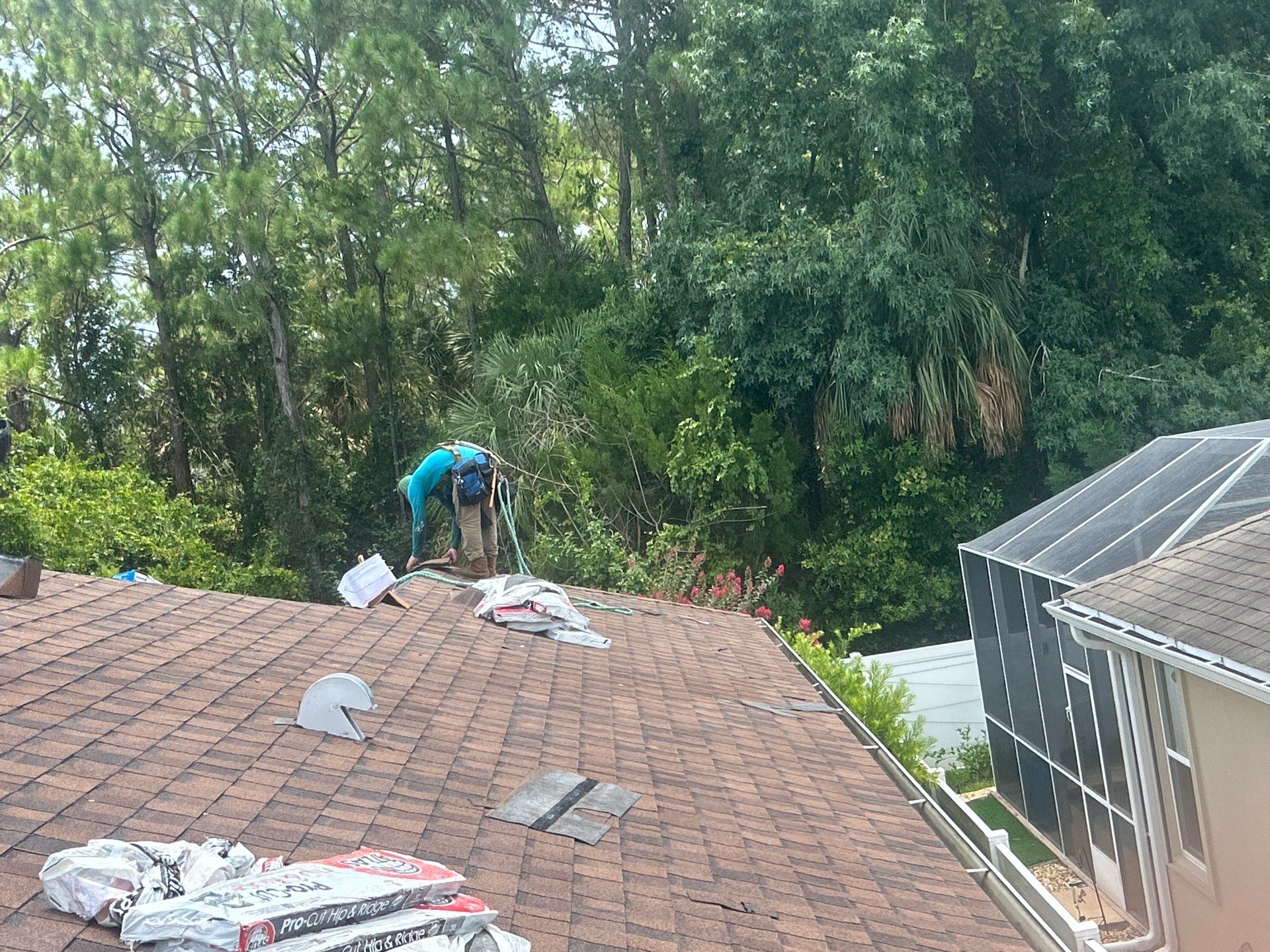 Complete Residential Roof Replacement in Port Orange Featuring Burnt Hickory Shingles by Pinnacle Roofing Group