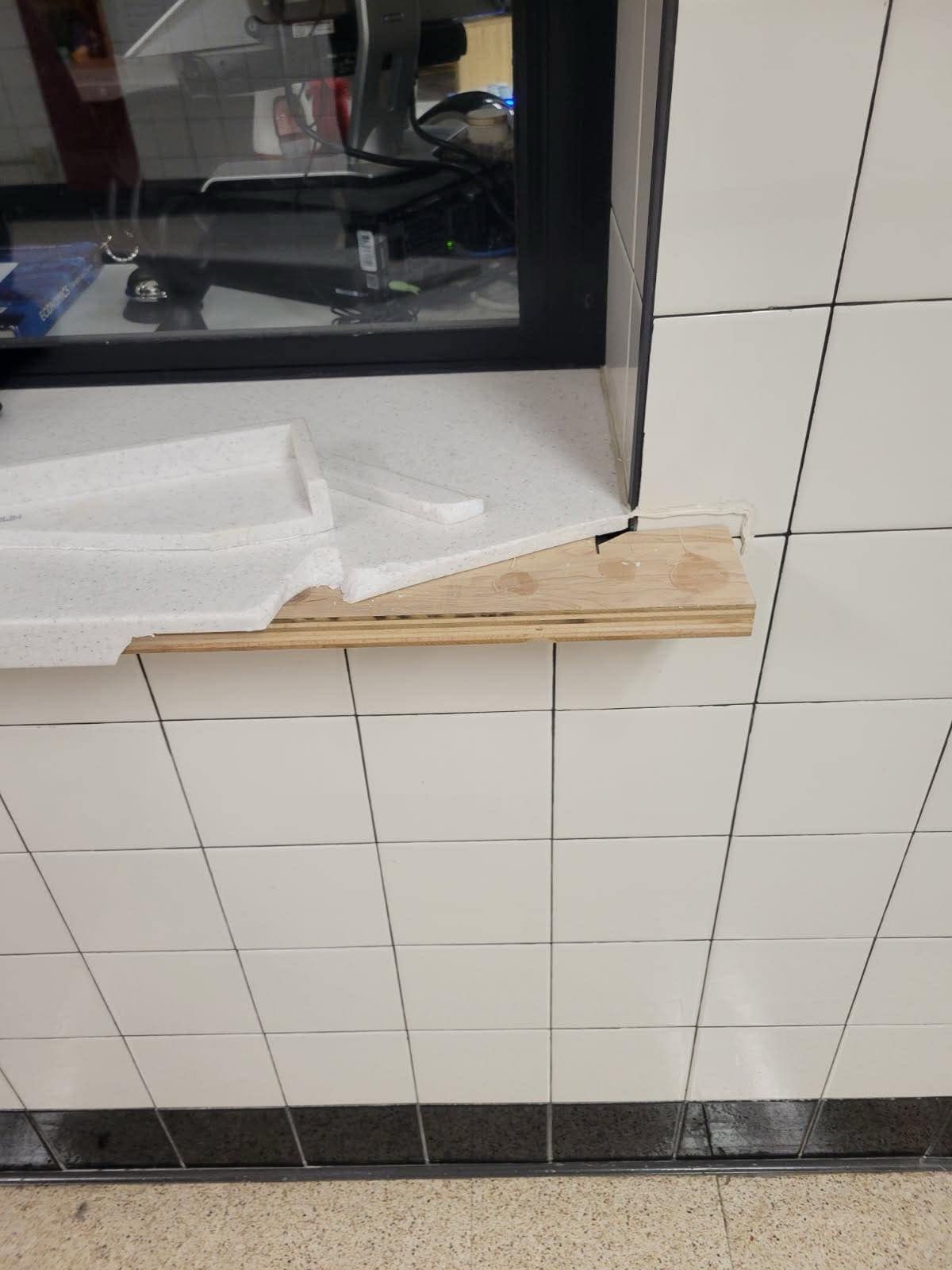 School Office Window Sill by Case Construction