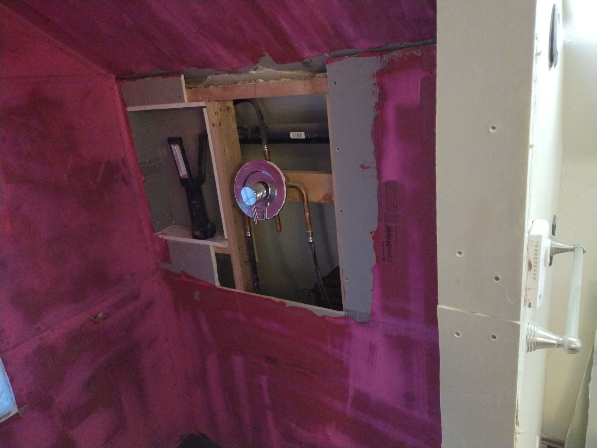 Shower Remodel & Ceiling Restoration – Correcting Water Damage and Rebuilding Right by Johnny Five Construction 