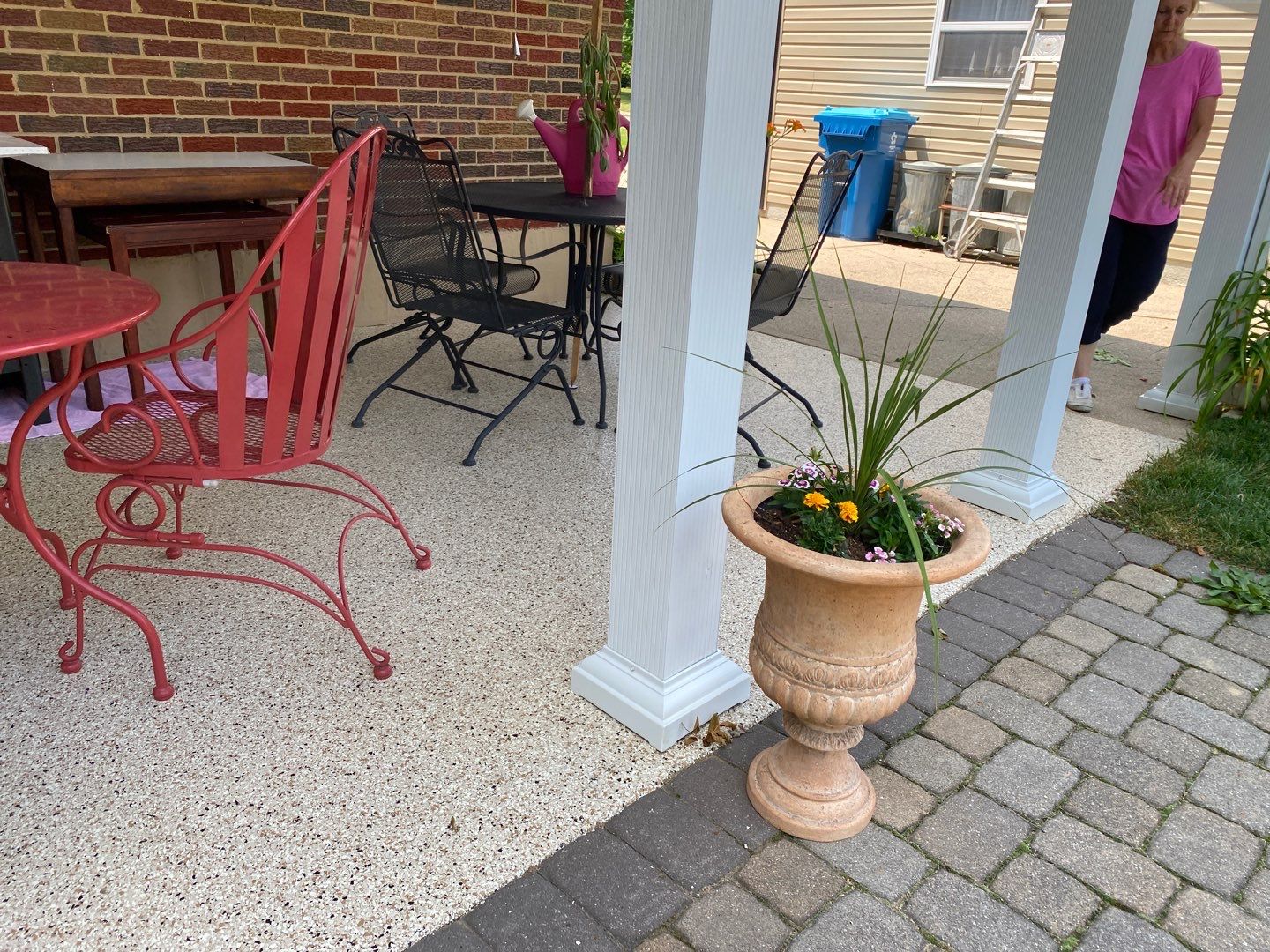 Garage Floor and Patio using Driftwood by Your1DayFloor.com
