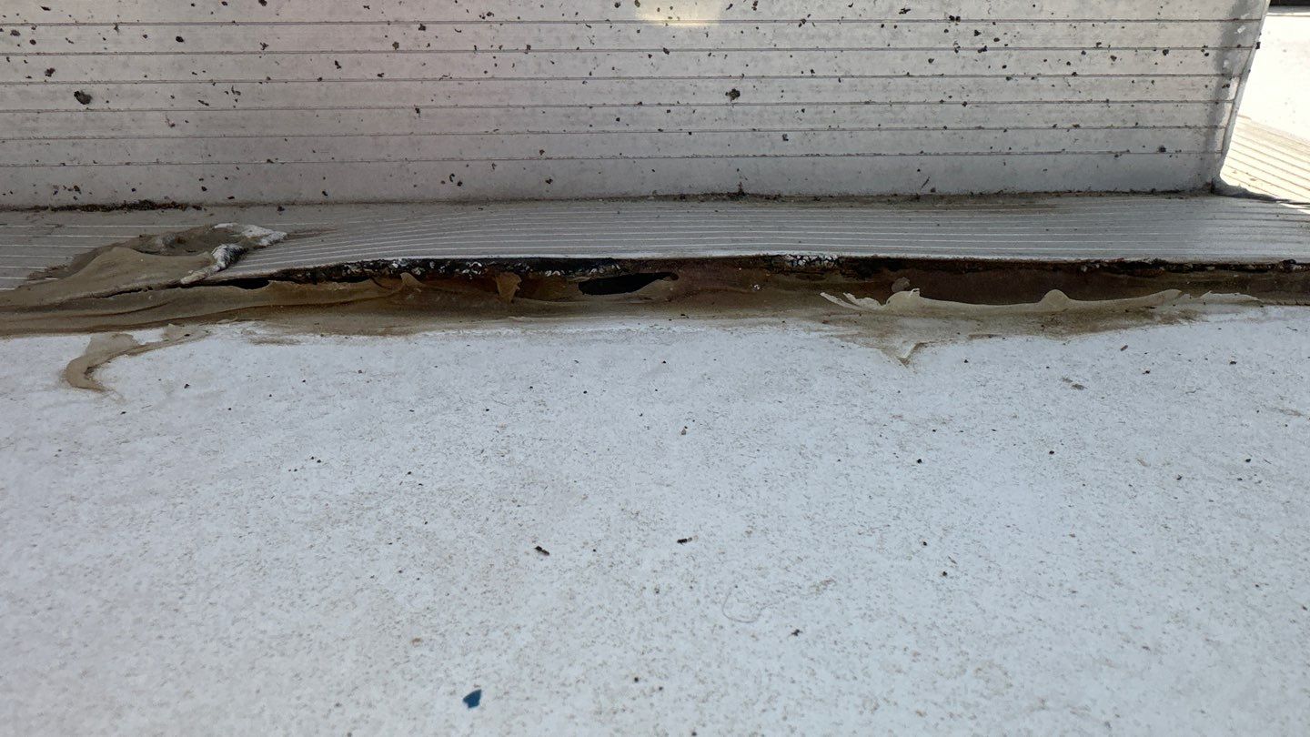 Single-ply roofing system on porch using TPO 60 mil by Straight Edge Roofing Inc